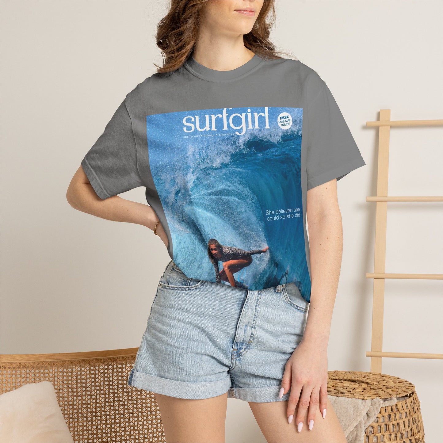 Surfgirl Wave Photo T-Shirt — Vintage Surf Magazine Graphic Tee