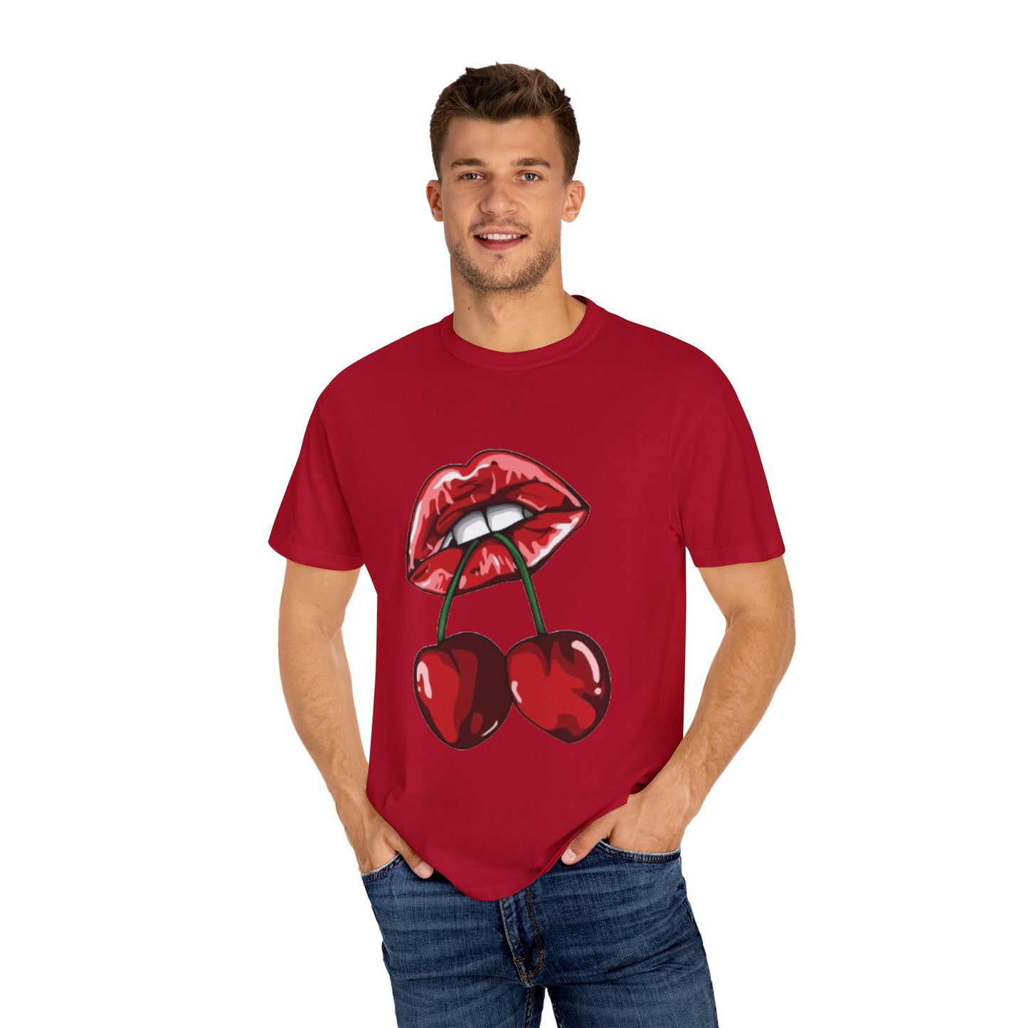 Retro Cherry Lips Unisex T-shirt - Trendy Graphic Tee