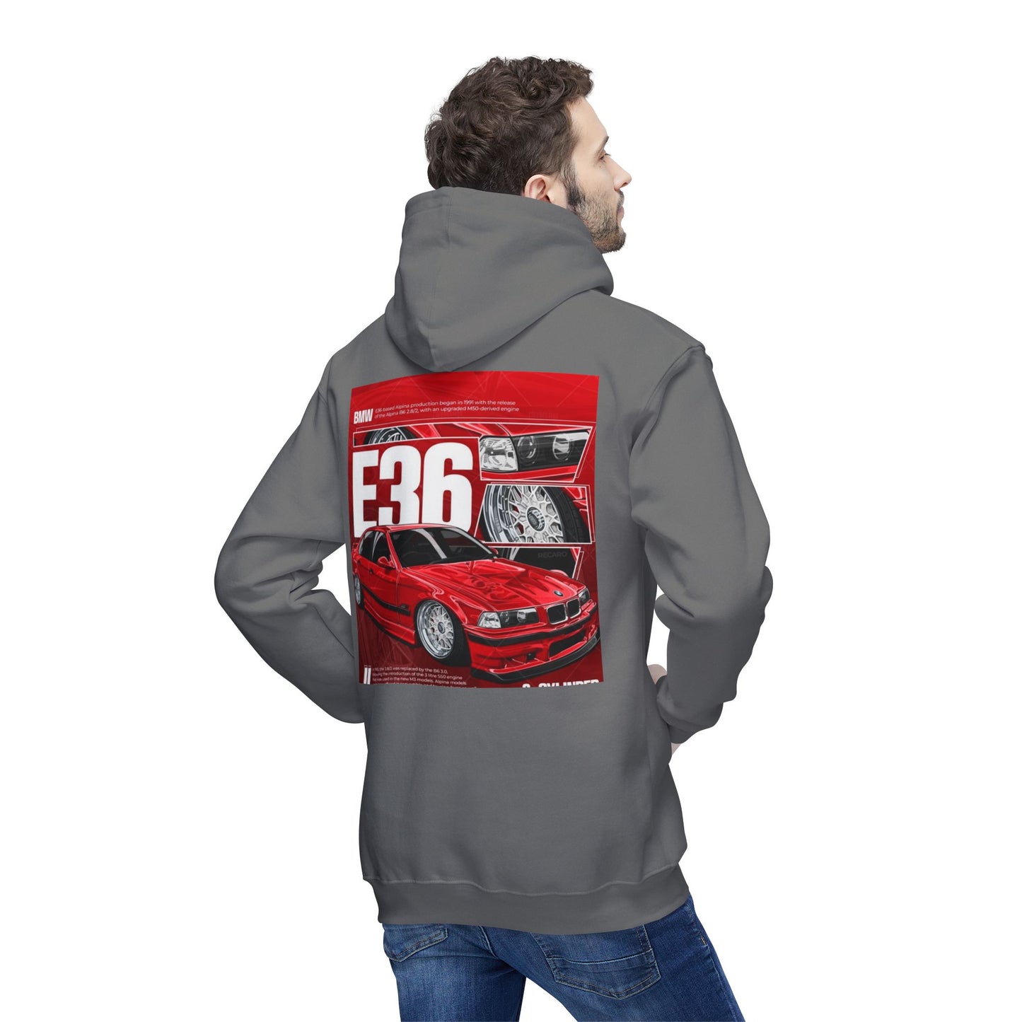 BMW E36 Unisex Hoodie, Car Lovers Gift, Automotive Sweatshirt, Made in USA Apparel, Cool Streetwear Design, Perfect for Car Shows