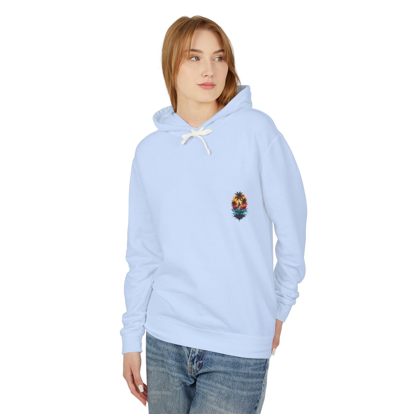 Coastal Sunset Surf Hoodie - Unisex Lightweight Hooded Sweatshirt