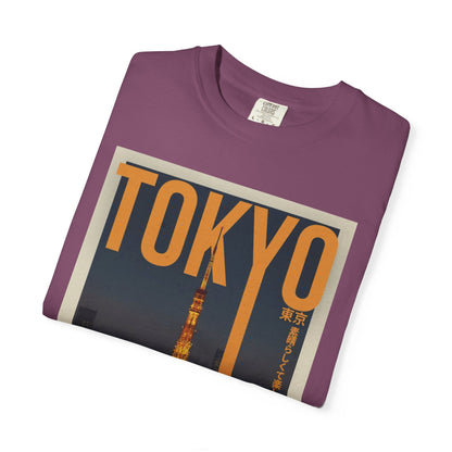 Tokyo Nightscape Graphic T-Shirt — Vintage Japan Tower Travel Poster Tee