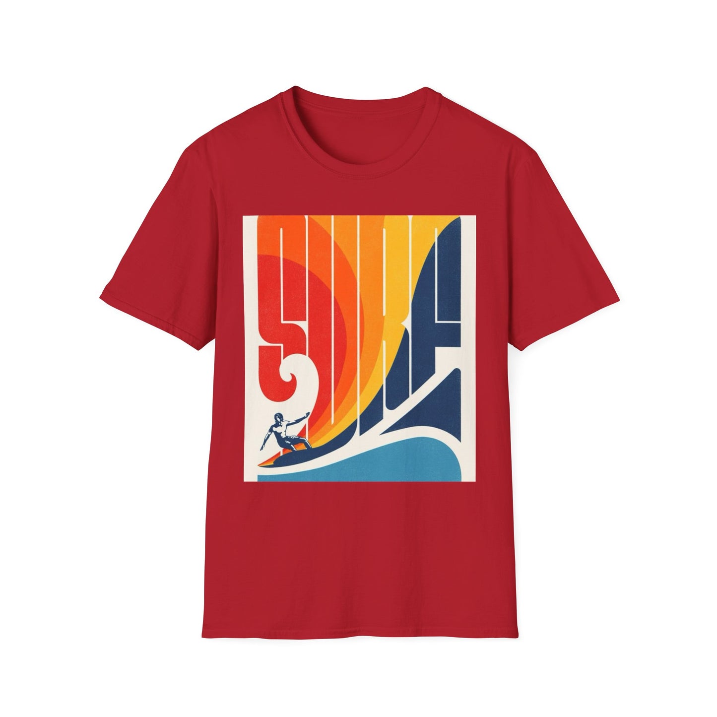 Retro Surf Unisex Softstyle T-Shirt - Vintage Beach Vibes