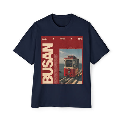 Busan Tram Retro Graphic Tee — Vintage Korea Travel T‑Shirt