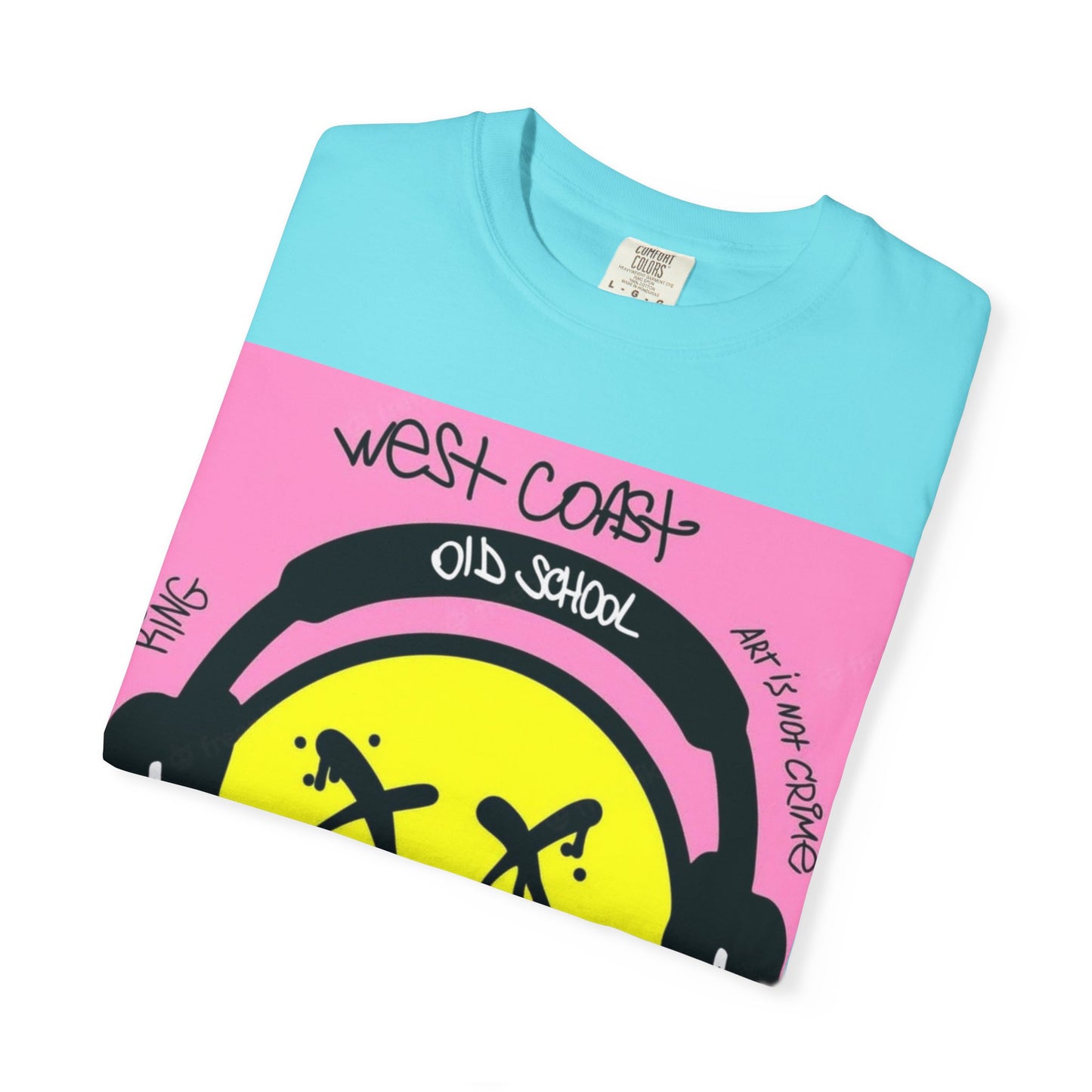 Retro Street Art T-Shirt - West Coast Vibe with Smiley Design