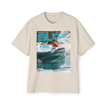 Surf Magazine Graphic Tee — Vintage Surfer Print Oversized T-Shirt