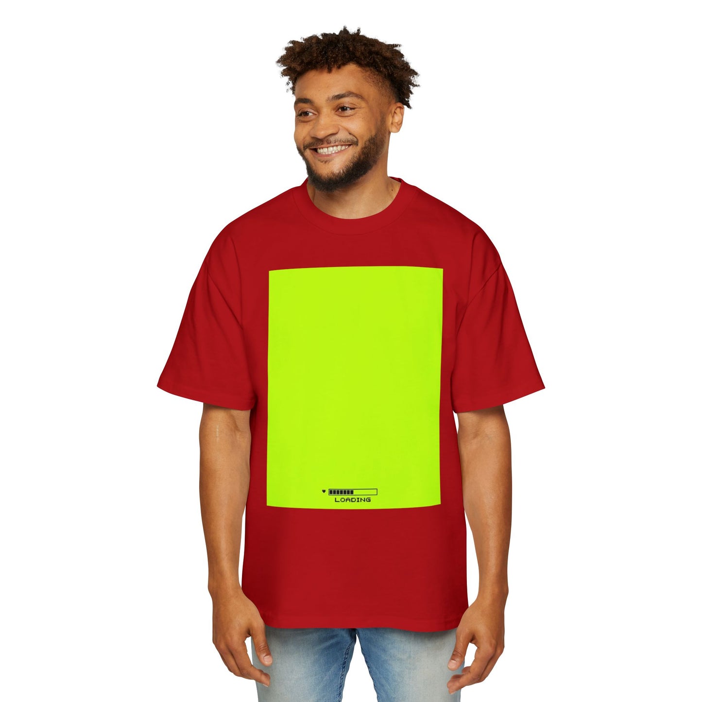 Oversized Tee — Neon Green Minimal Graphic "SUMMER LOVEDAY"