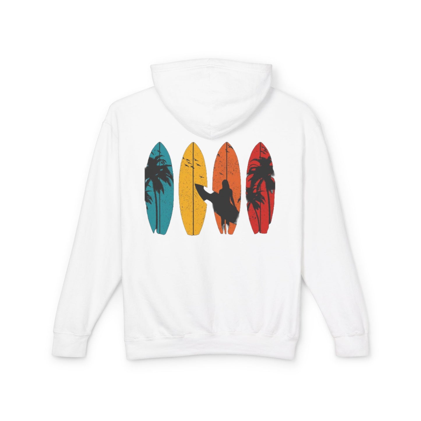 Surf Vibes Unisex Lightweight Hooded Sweatshirt – Perfect for Beach Lovers