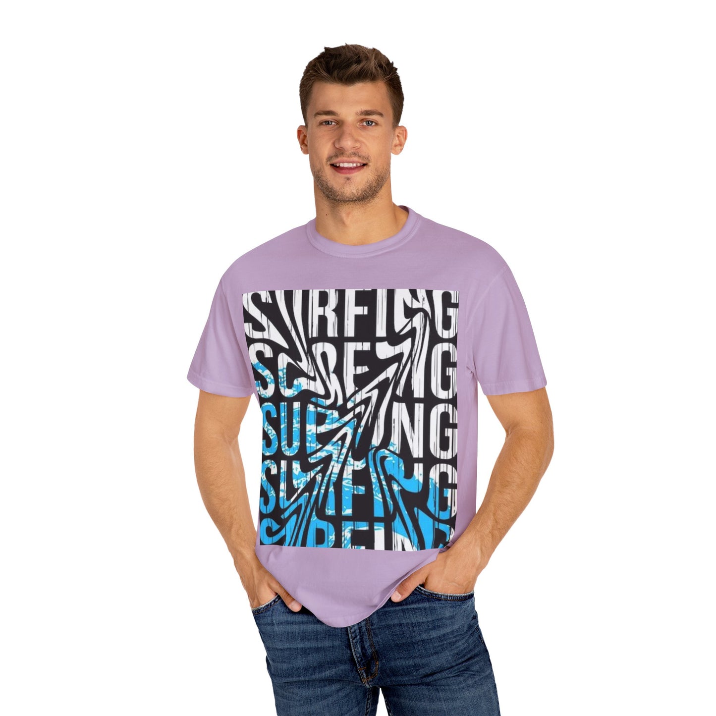 Wave Surfing Unisex Garment-Dyed T-Shirt | Casual Beachwear, Summer Style, Surfing Gift, Graphic Tee, Coastal Vibes