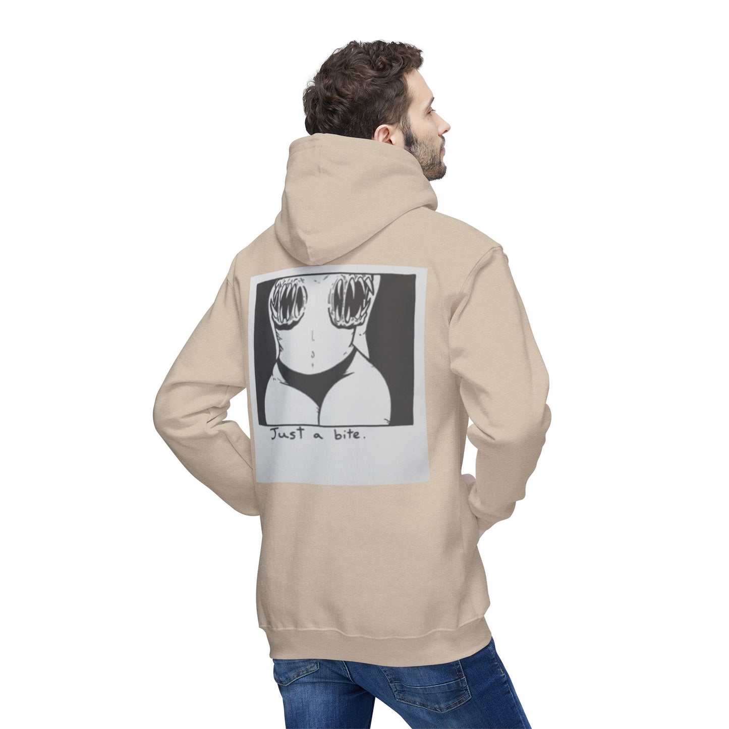 Unisex Hooded Sweatshirt with 'Just a Bite' Design - Casual Comfort for Every Occasion