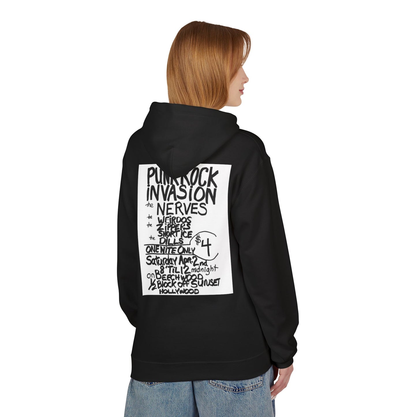 Unisex Punk Rock Fleece Hoodie - Softstyle, Cozy, Perfect for Concerts