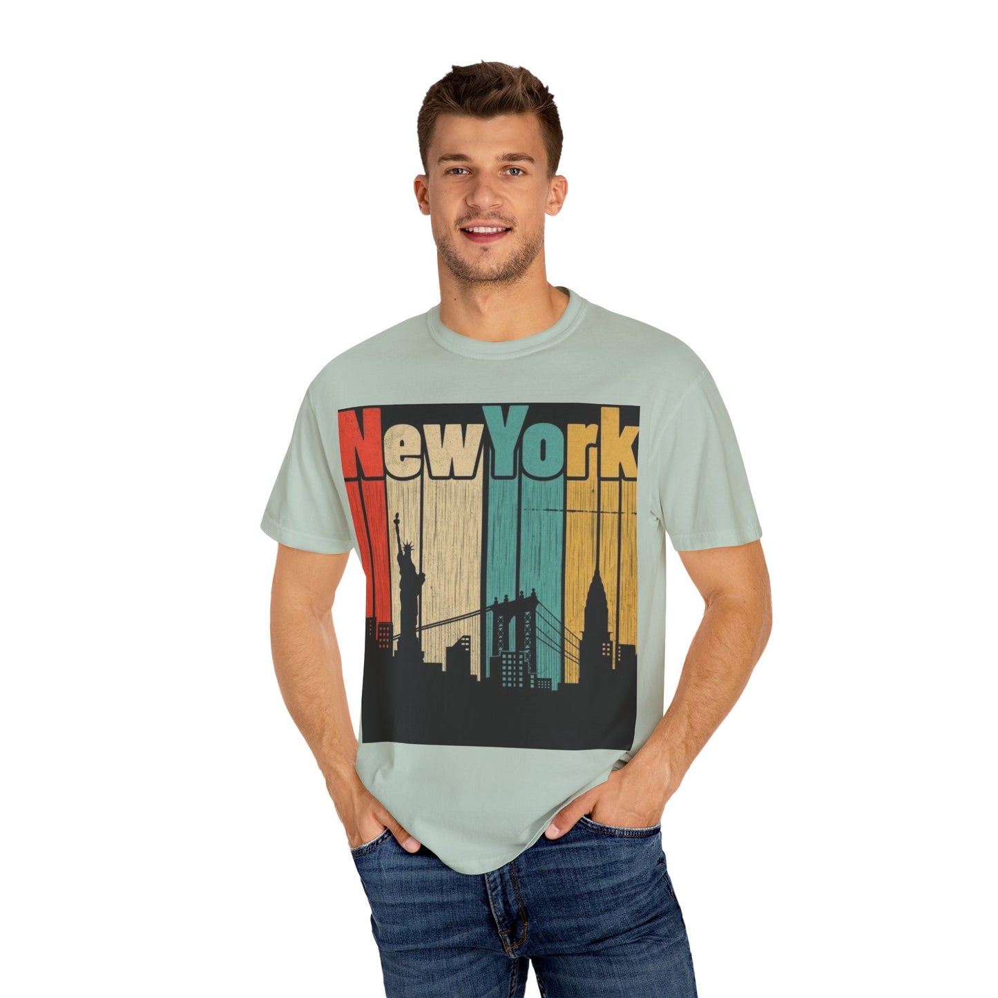 New York Skyline Graphic Tee | Unisex Vintage T-Shirt | Perfect for Travelers, Souvenir, NYC Lovers, Casual Wear, Gifts