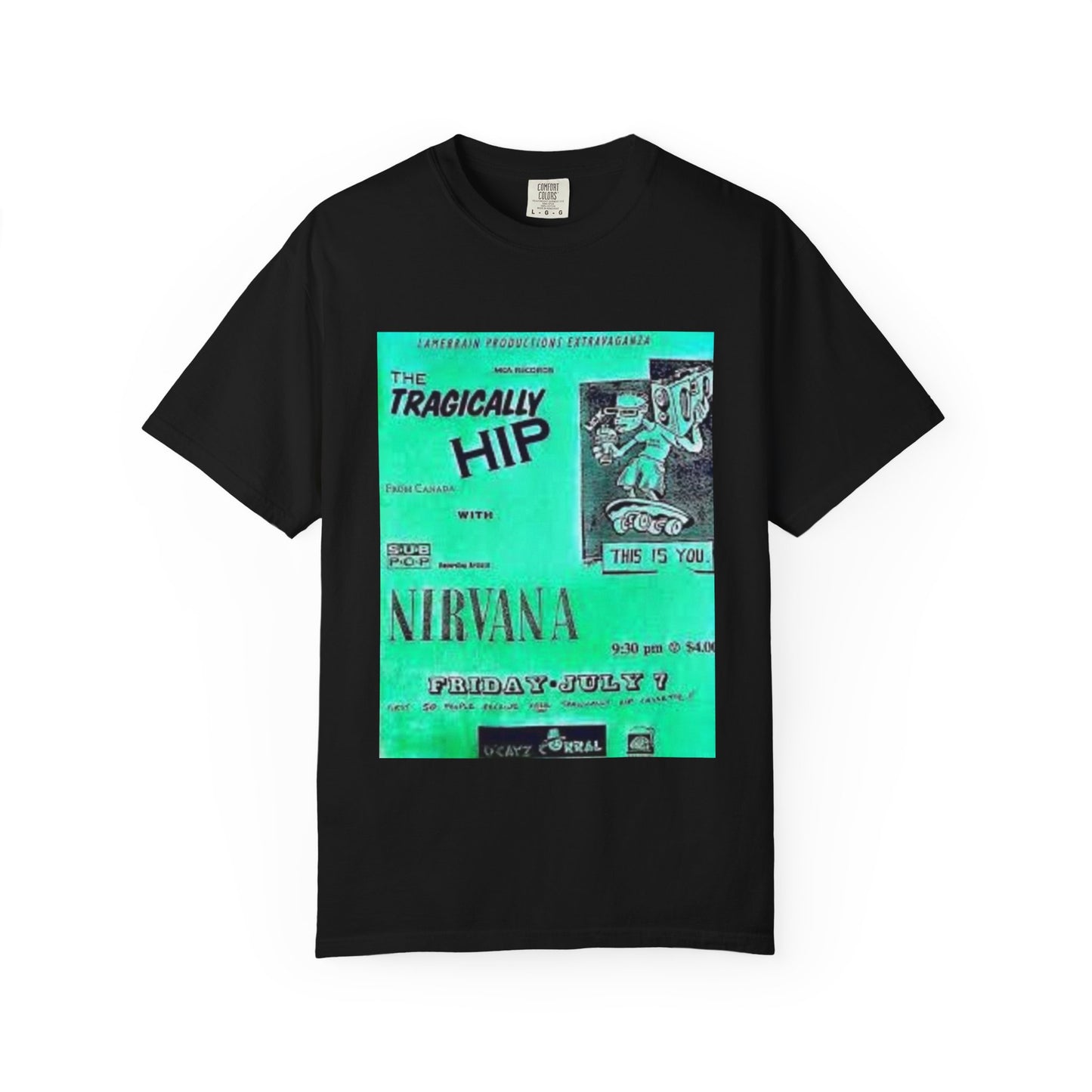 Retro Band Graphic T-Shirt - Nirvana & Tragically Hip Design