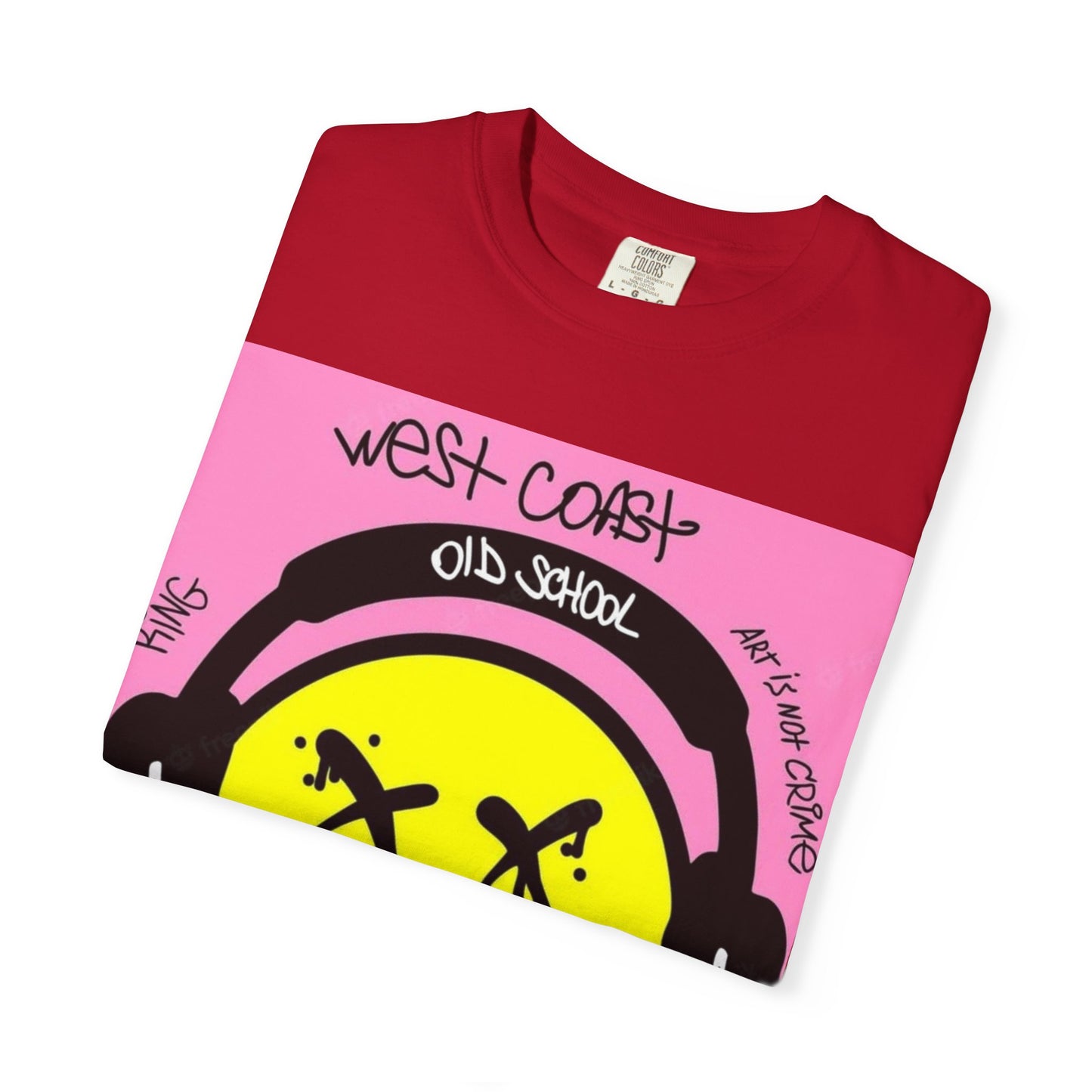 Retro Street Art T-Shirt - West Coast Vibe with Smiley Design