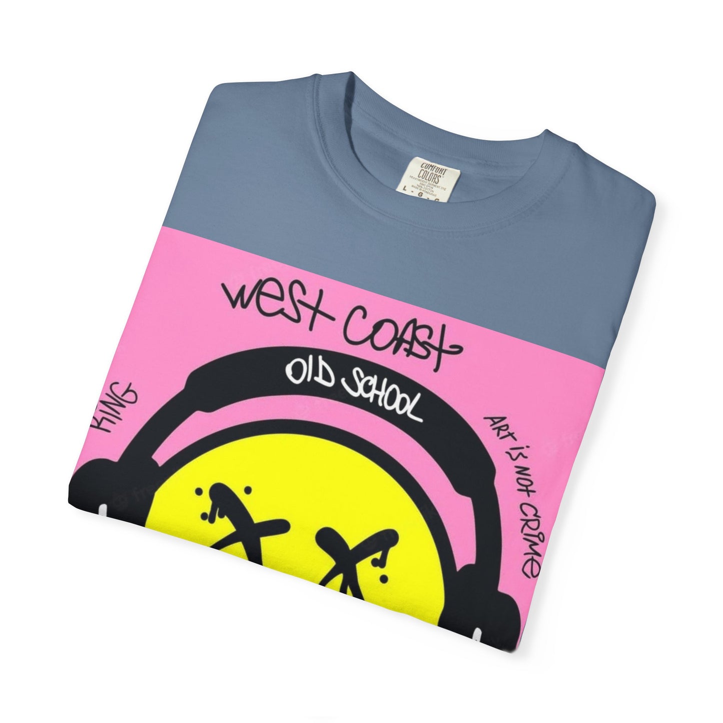 Retro Street Art T-Shirt - West Coast Vibe with Smiley Design