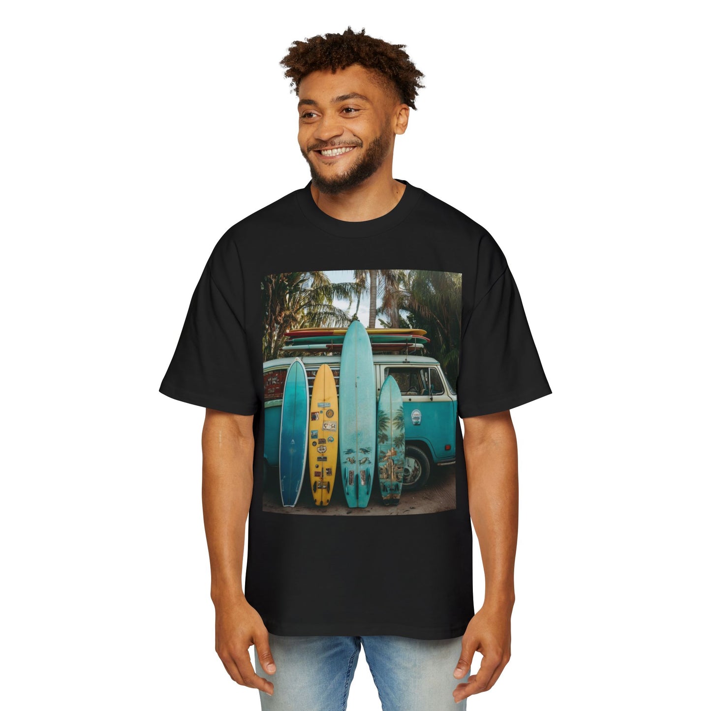 Surf Van Photo T‑Shirt — Vintage Surfboard Beach Tee
