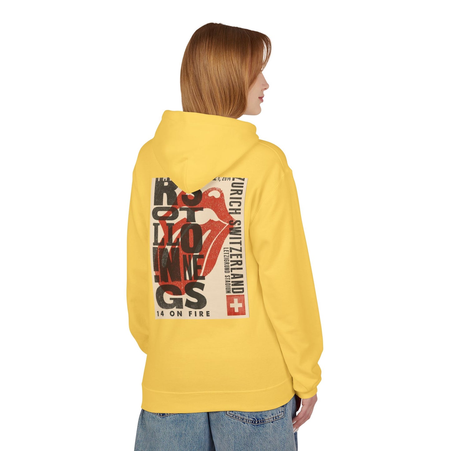 Retro Rock Band Fleece Hoodie - Unisex Softstyle with Vintage Concert Design
