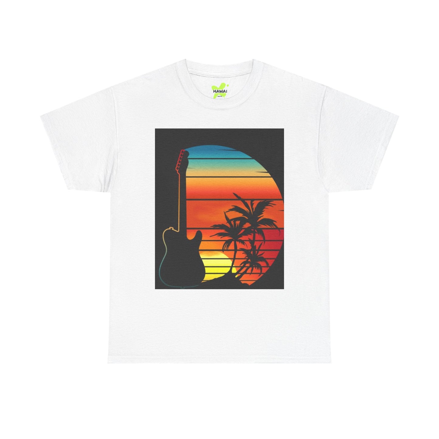 Sunset Guitar Vibe Unisex Heavy Cotton Tee
