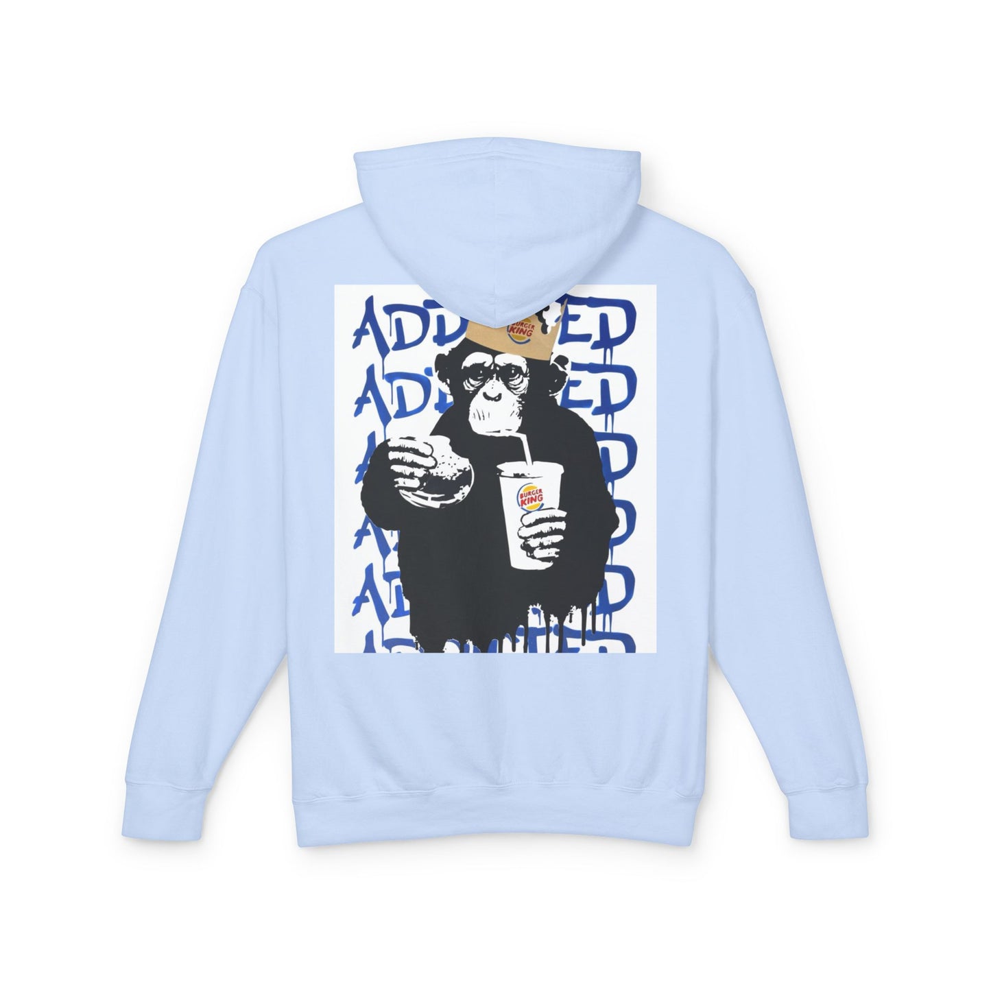 Unisex Lightweight Hooded Sweatshirt - Fun Monkey Design
