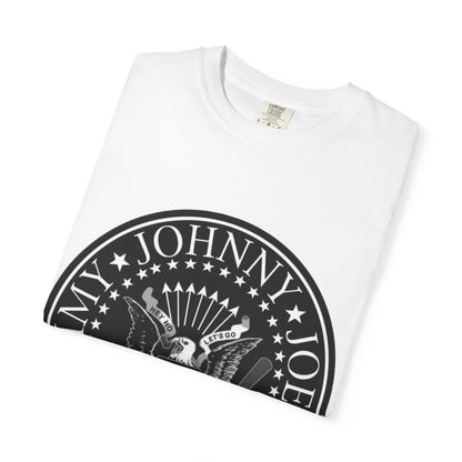 Vintage-Inspired Unisex Garment-Dyed T-Shirt with Rock Band Logo