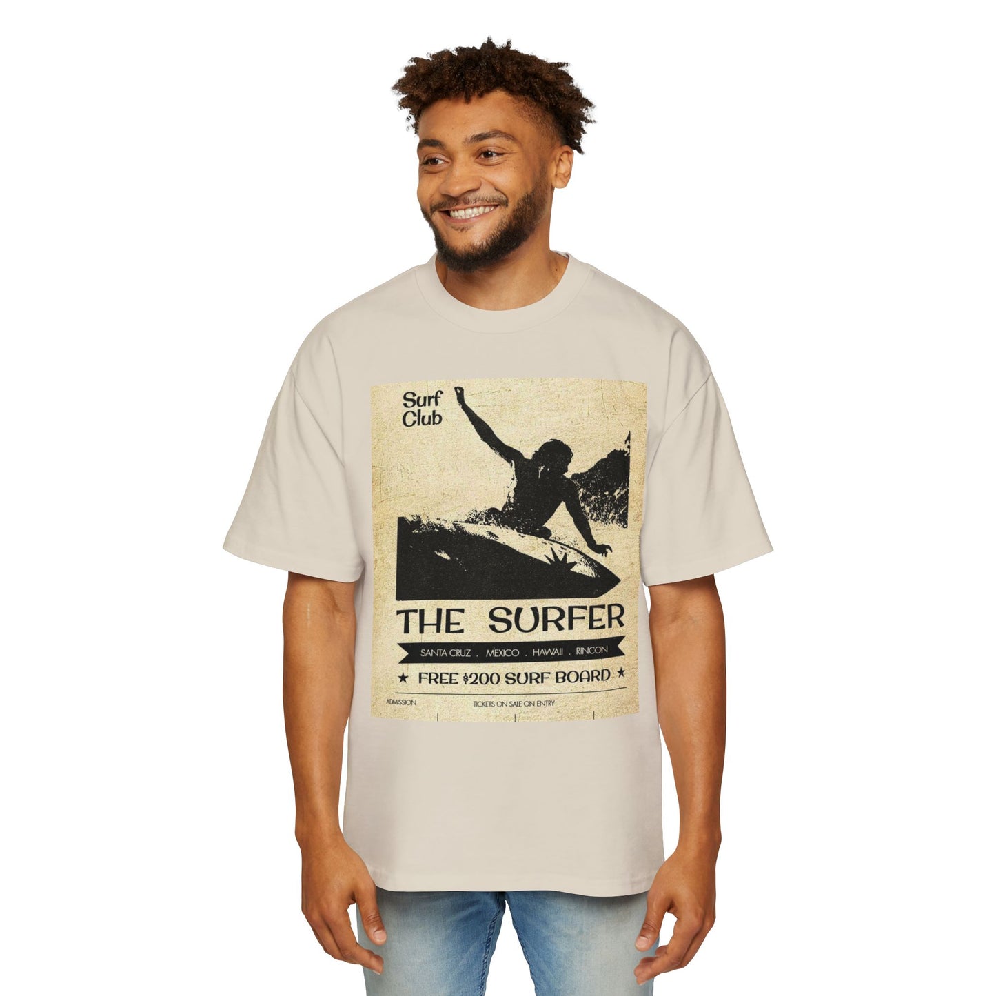 The Surfer Vintage Surf Club Tee — Men's Oversized Surf Graphic T-Shirt