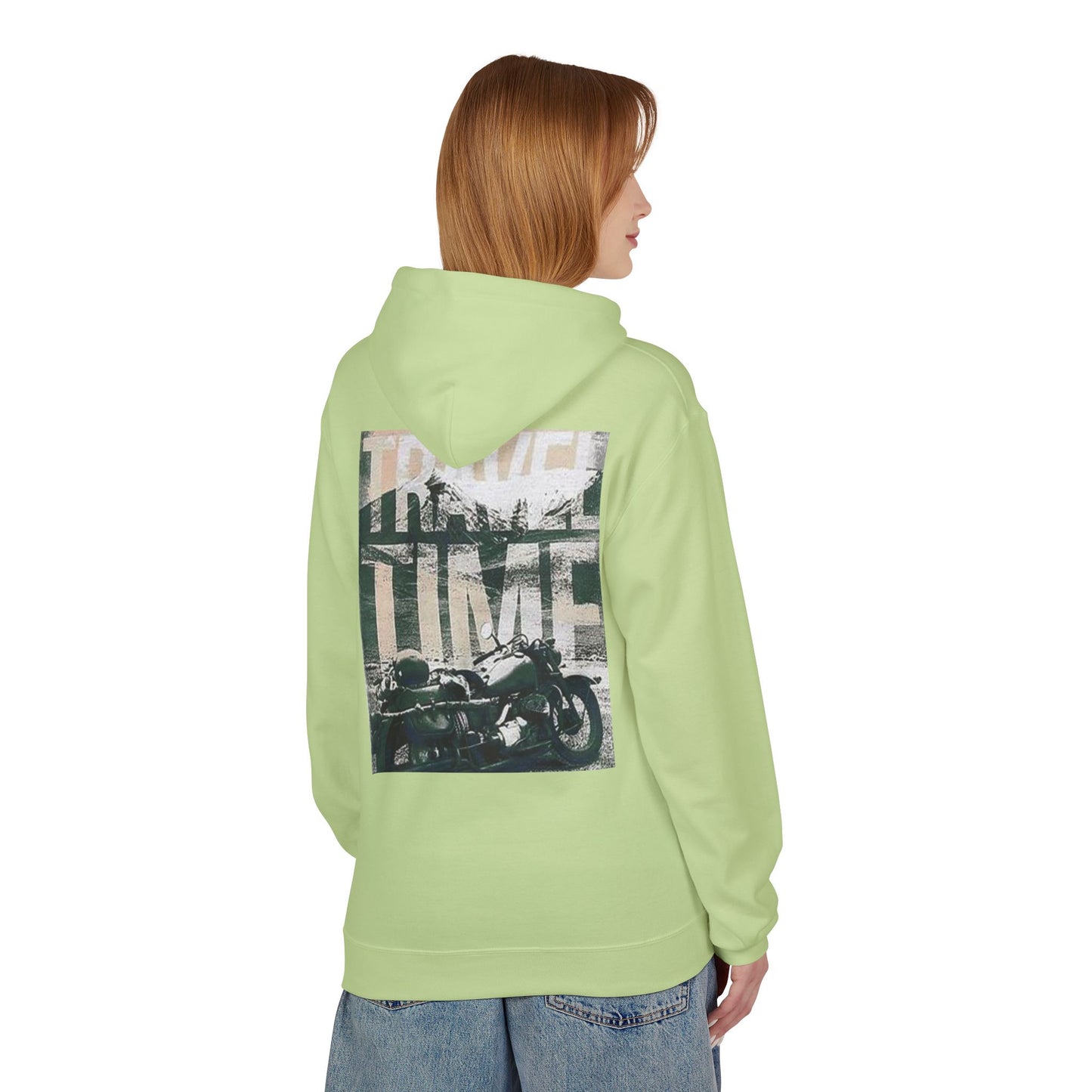 Travel Time Motorcycle Hoodie — Vintage Road Trip Graphic Hoodie