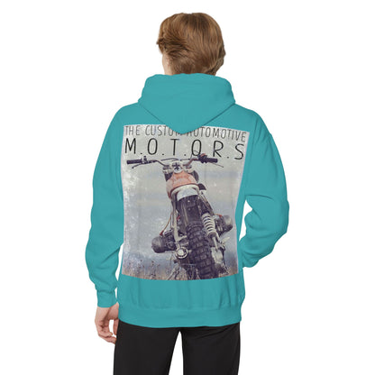 White Hoodie with Retro Skate Sticker Graphic — Vintage Skateboard Design