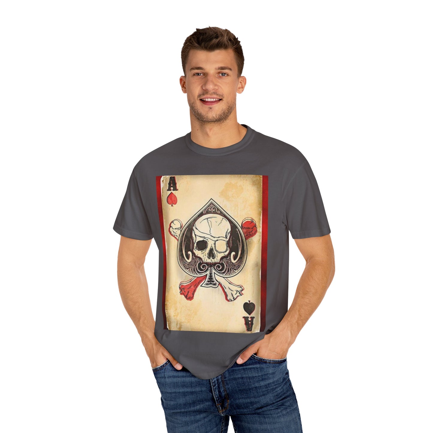 Vintage Skull & Ace of Spades Unisex T-Shirt - Perfect for Gamers and Rock Fans
