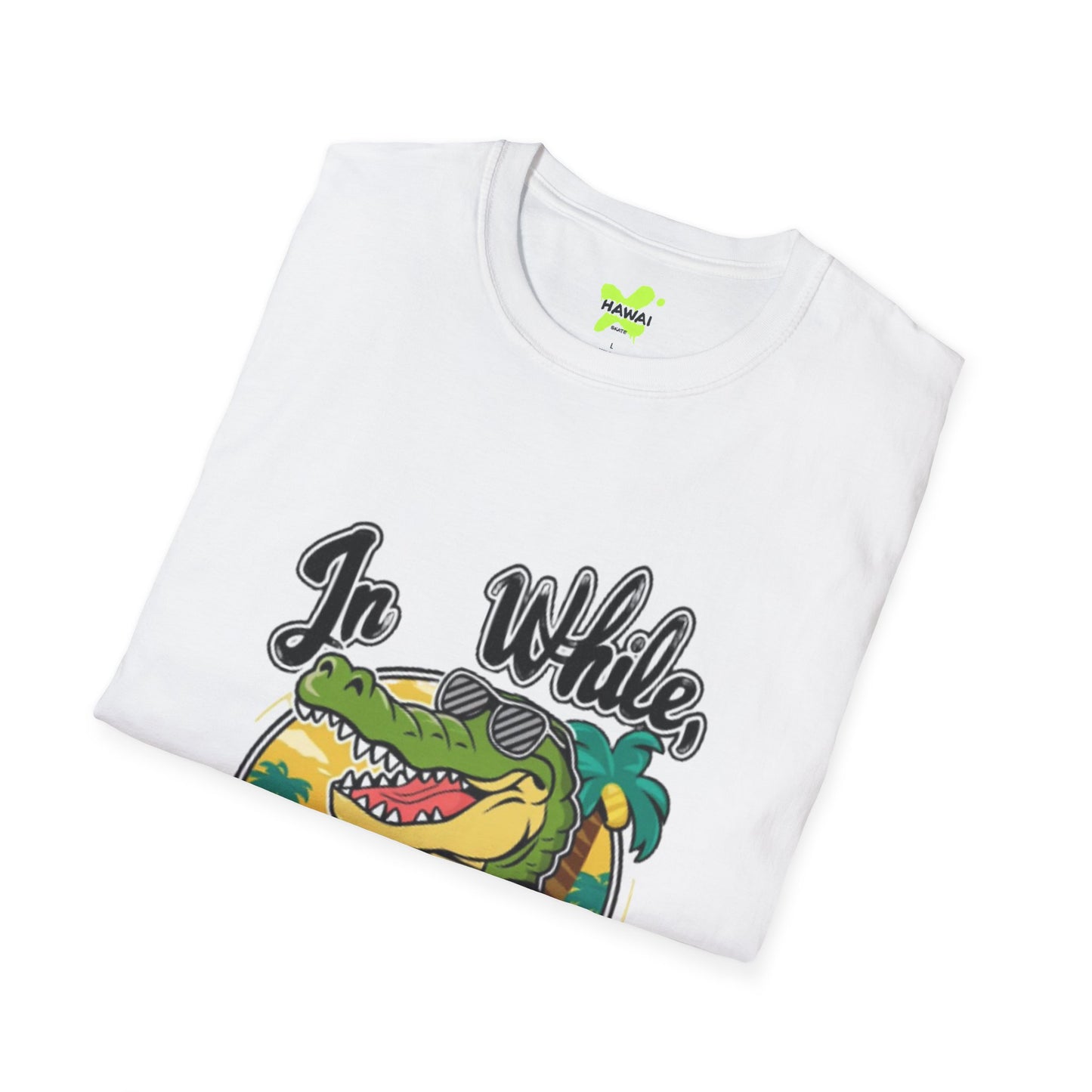 In Wild Crocodile Unisex Softstyle T-Shirt - Fun Graphic Tee for Animal Lovers