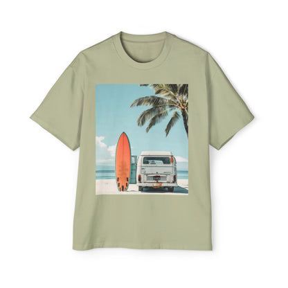 Surf Van Beach T-Shirt — Vintage Palm & Surfboard Graphic Tee