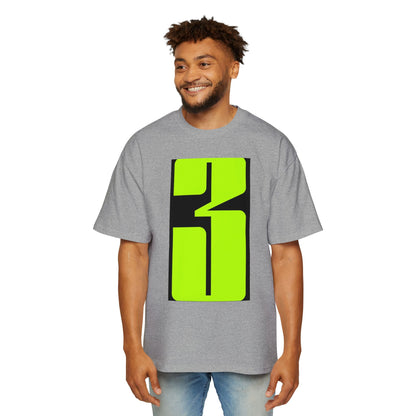Oversized Tee — Neon Abstract '3' Graphic