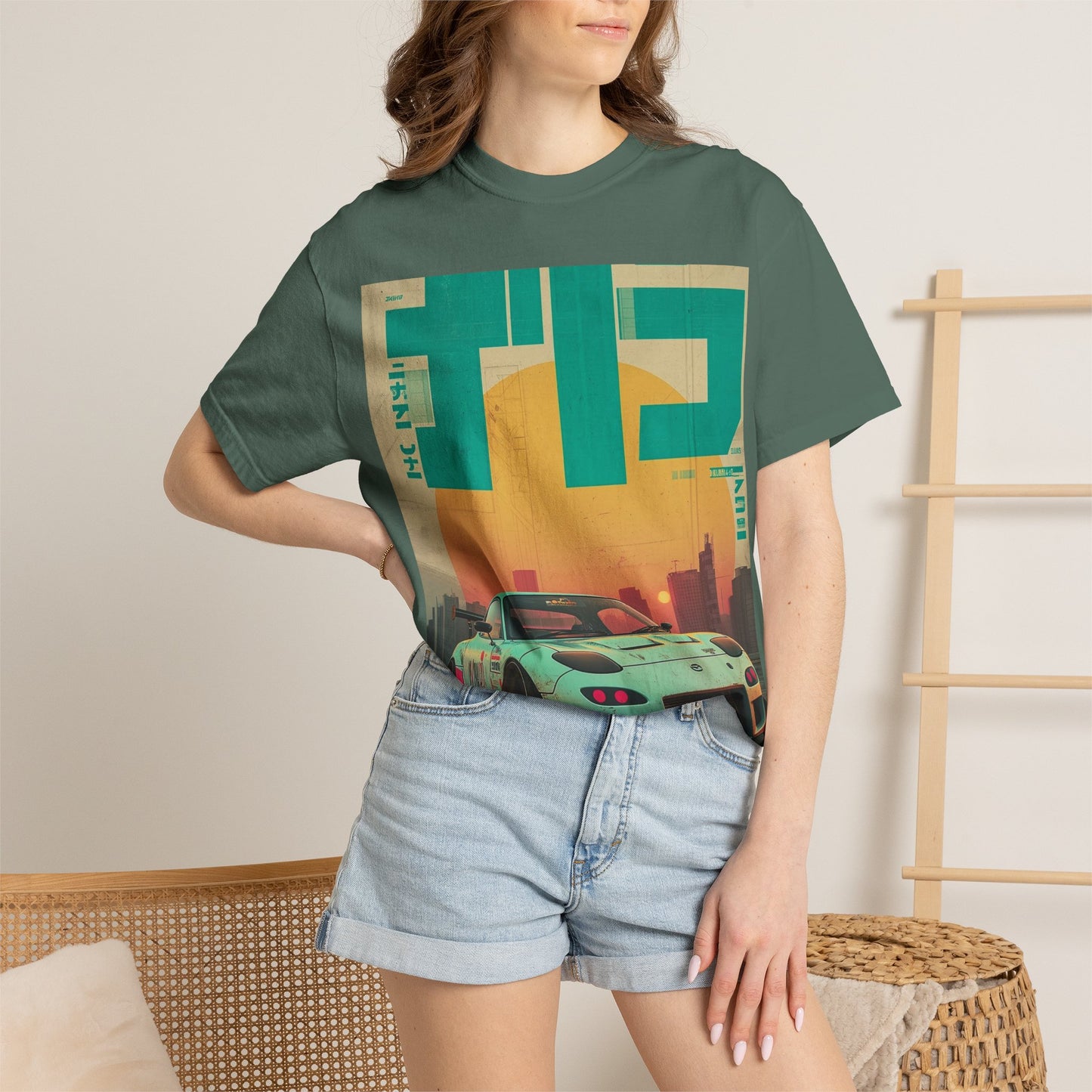 Retro Sunset Racing T-Shirt — Vintage Sports Car Graphic