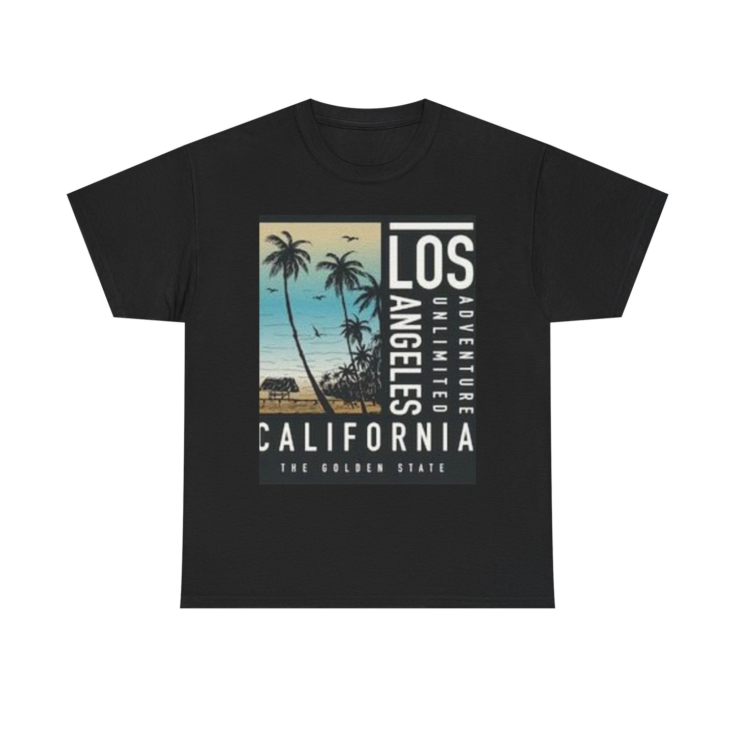 California Adventure Unisex Heavy Cotton Tee, Summer Style Shirt, Beach Vacation Top, Los Angeles Gift, Travel Apparel
