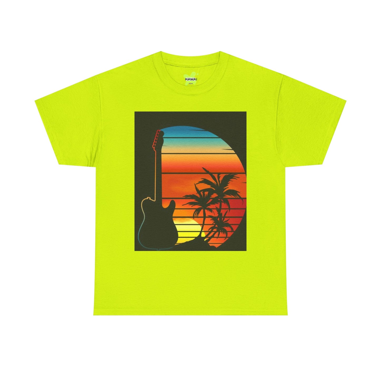 Sunset Guitar Vibe Unisex Heavy Cotton Tee