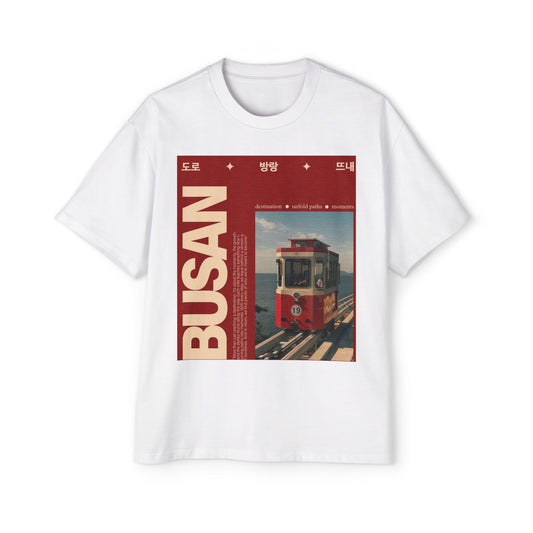 Busan Tram Retro Graphic Tee — Vintage Korea Travel T‑Shirt