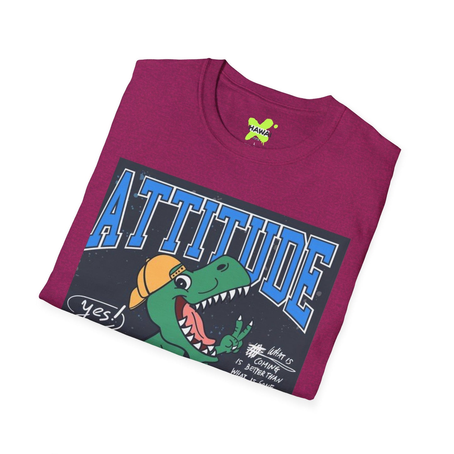 Dino Attitude T-Shirt, Fun Graphic Tee, Casual Wear, Gift for Kids, Skateboarder Shirt, Cool Dinosaur Apparel