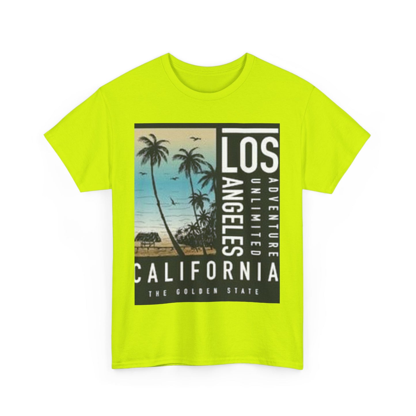 California Adventure Unisex Heavy Cotton Tee, Summer Style Shirt, Beach Vacation Top, Los Angeles Gift, Travel Apparel