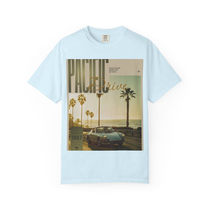 Pacific Drive Vintage Beach T-Shirt – Sunset Palm Coastal Graphic Tee