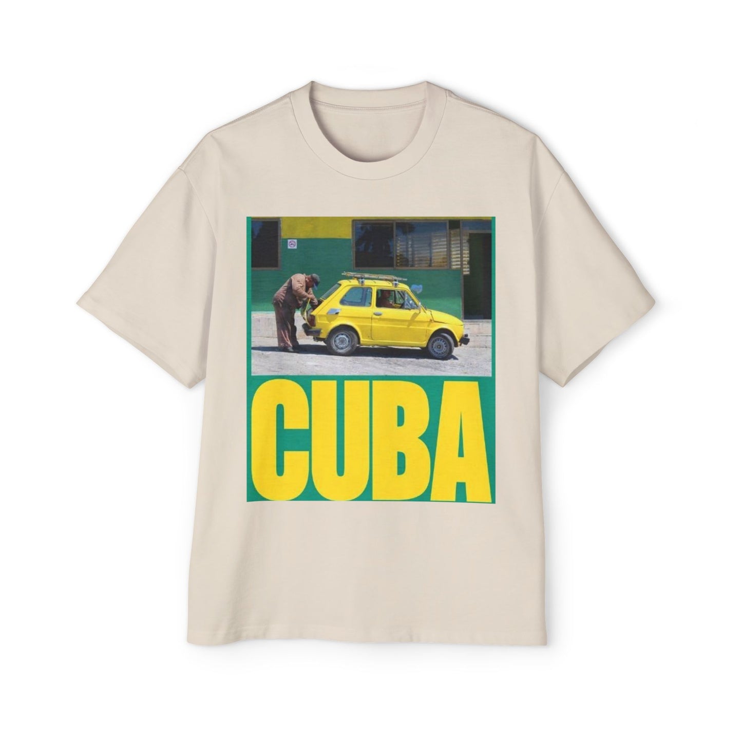 Cuba Vintage Photo Tee — Retro Yellow Car Graphic T-Shirt