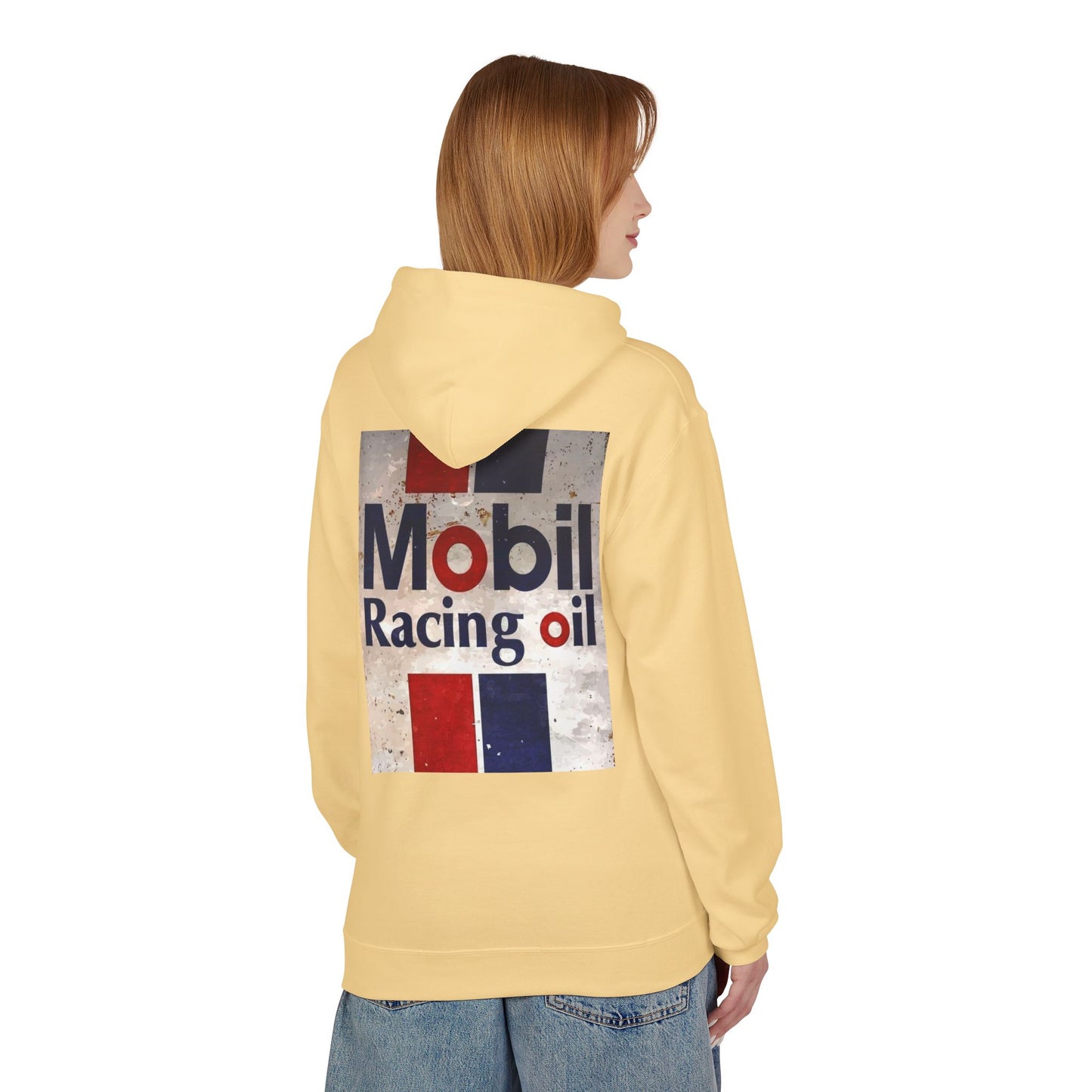 Retro Mobil Racing Oil Fleece Hoodie for Motorsport Enthusiasts
