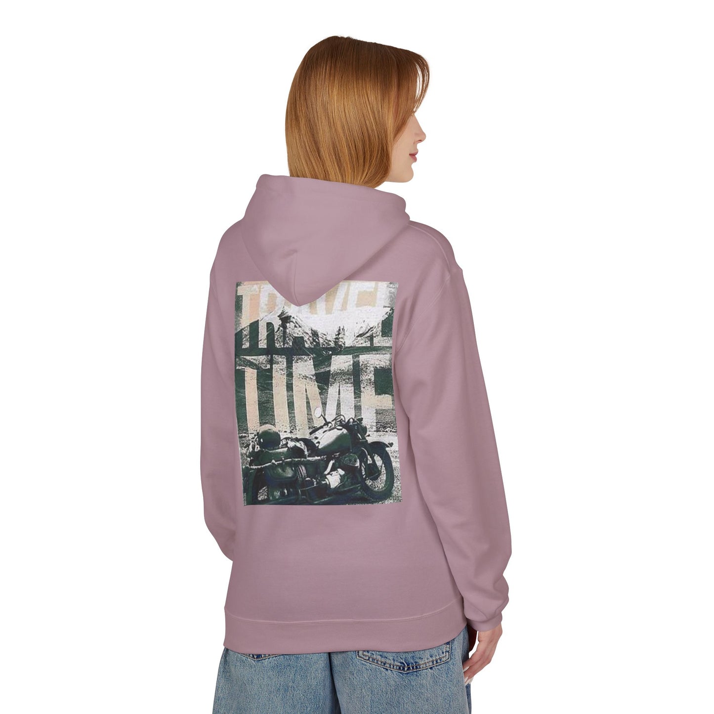 Travel Time Motorcycle Hoodie — Vintage Road Trip Graphic Hoodie