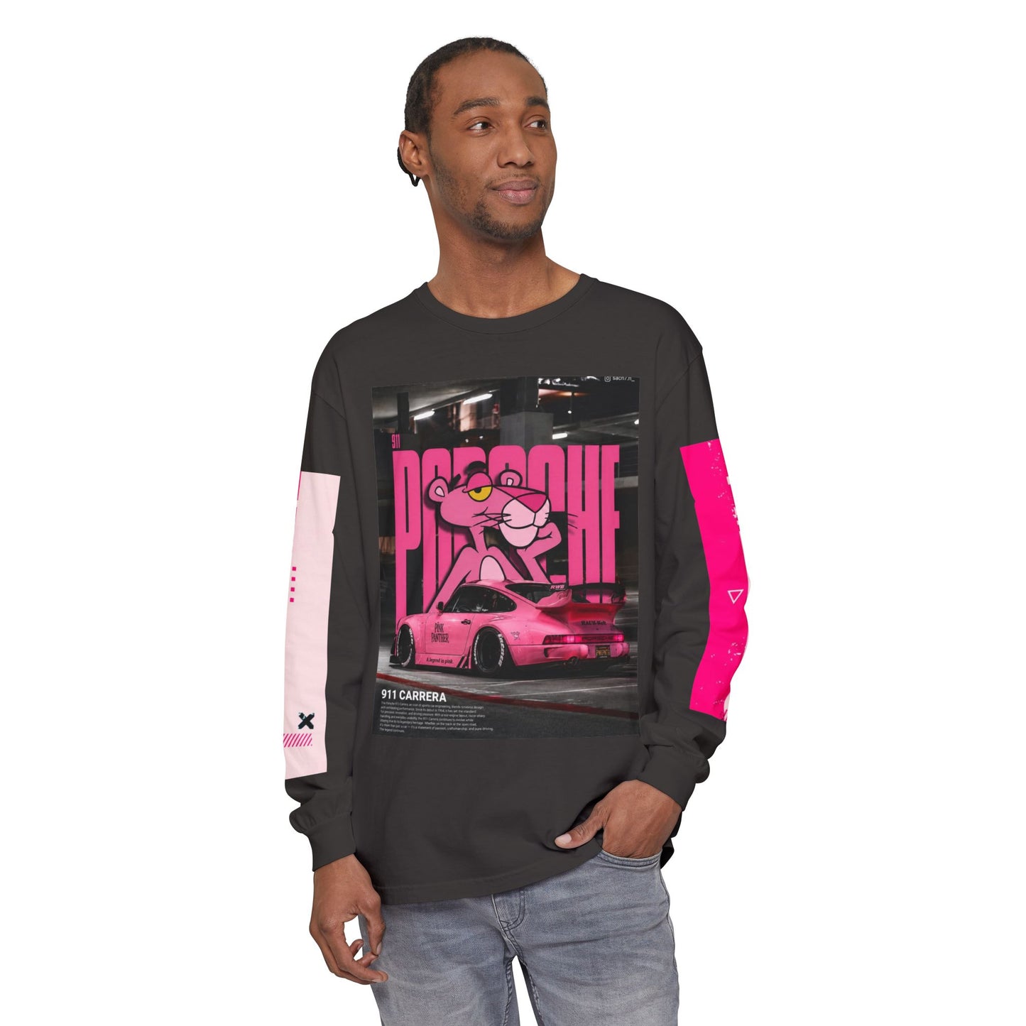 Pink Panther Porsche Long Sleeve T-Shirt