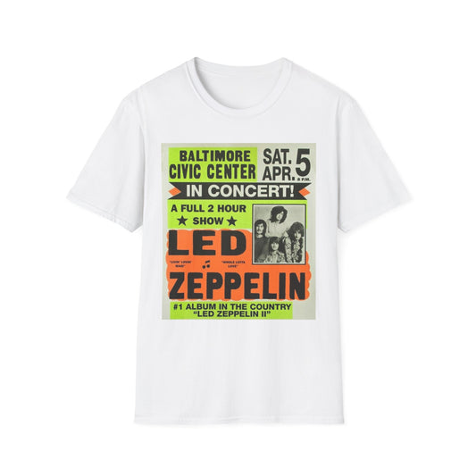 Retro Concert Tee - Led Zeppelin Vintage Style T-Shirt, Music Lovers Gift, Unisex Graphic Tee, Nostalgic Band Shirt, Rock Concert Wear
