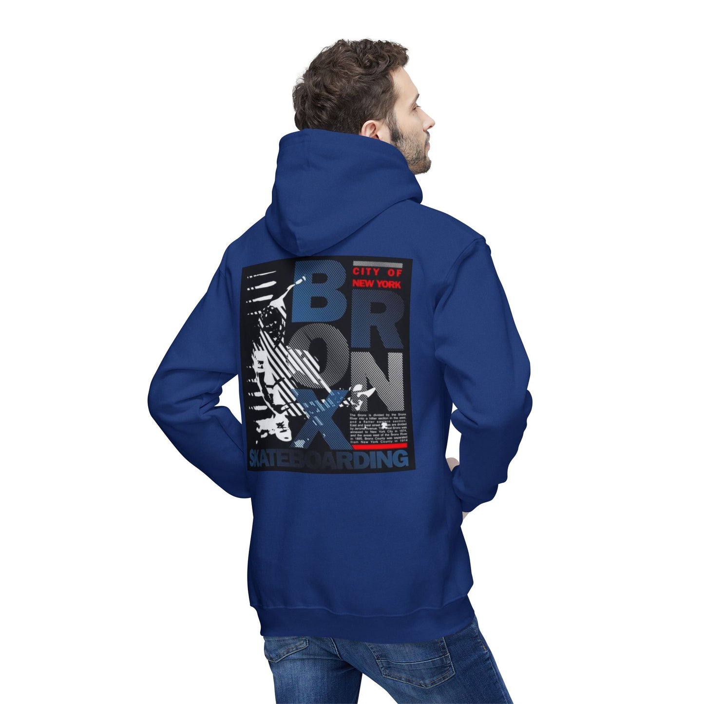 Bronx Skateboarding Unisex Hooded Sweatshirt | Urban Fashion, Gift for Skaters, Casual Streetwear, Graphic Hoodie, Cool Layering Piece