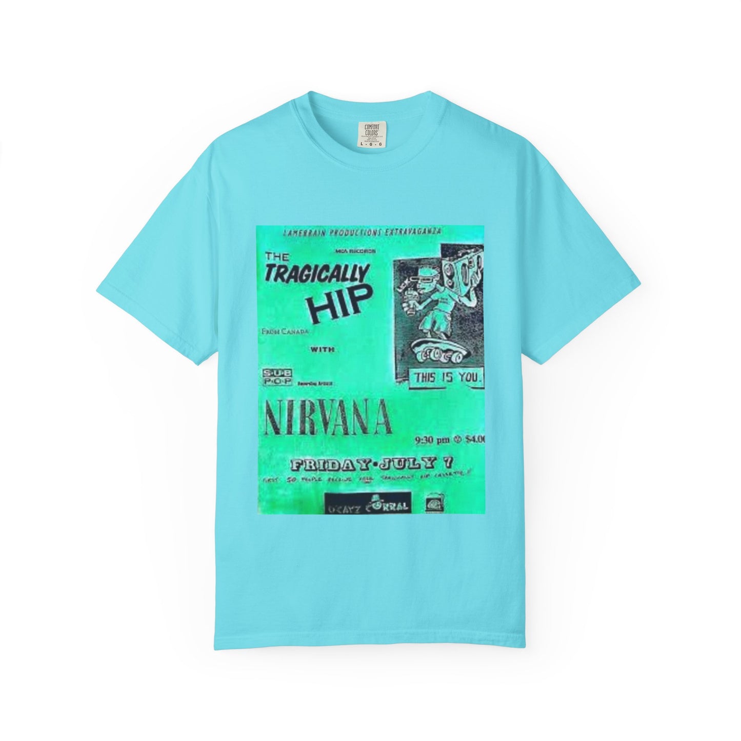 Retro Band Graphic T-Shirt - Nirvana & Tragically Hip Design