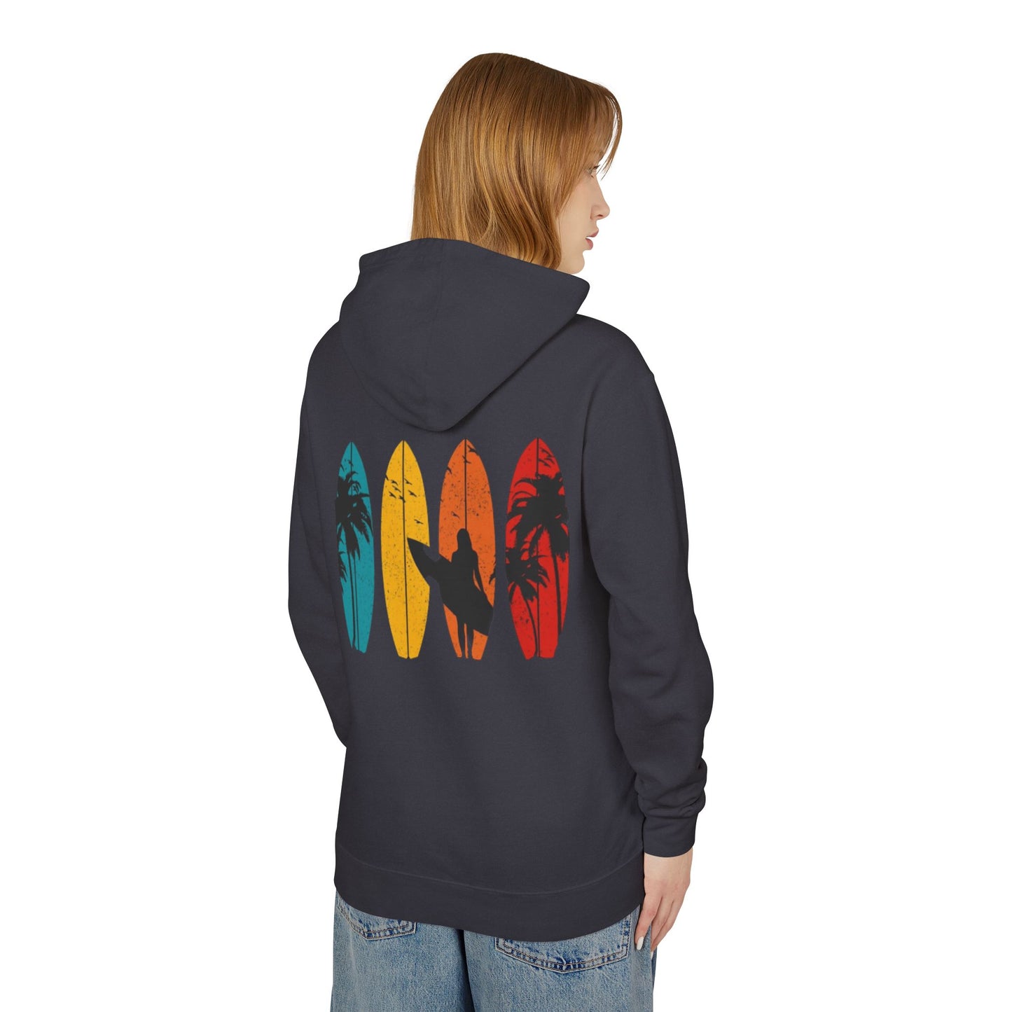 Surf Vibes Unisex Lightweight Hooded Sweatshirt – Perfect for Beach Lovers