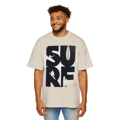 Surf Graphic Tee — Oversized Men's Surfboard Silhouette Shirt