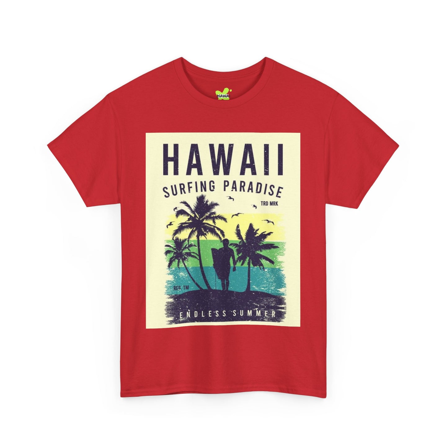 Hawaii Surfing Paradise Unisex Heavy Cotton Tee - Endless Summer Vibe