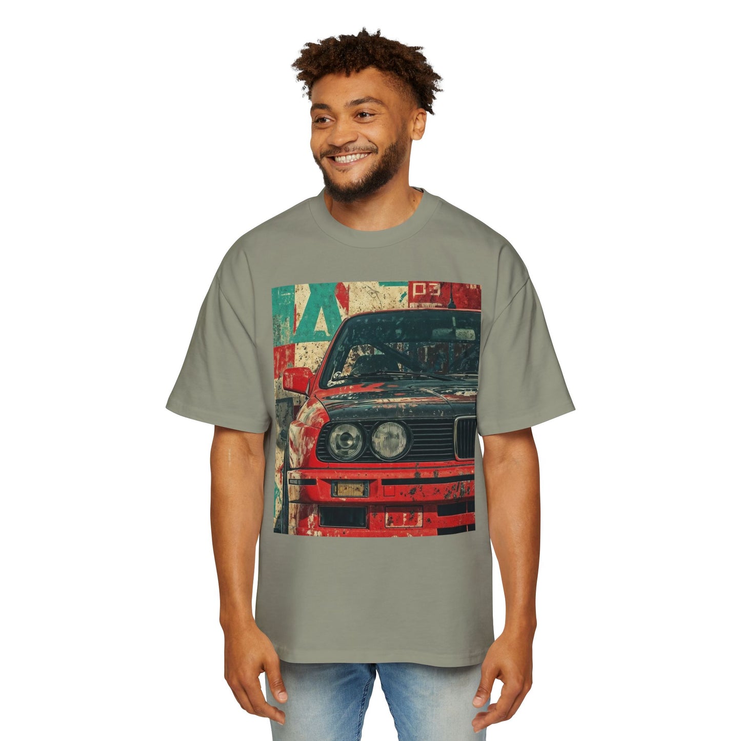 Vintage Racing Car Tee — Retro BMW Front Graphic T-Shirt