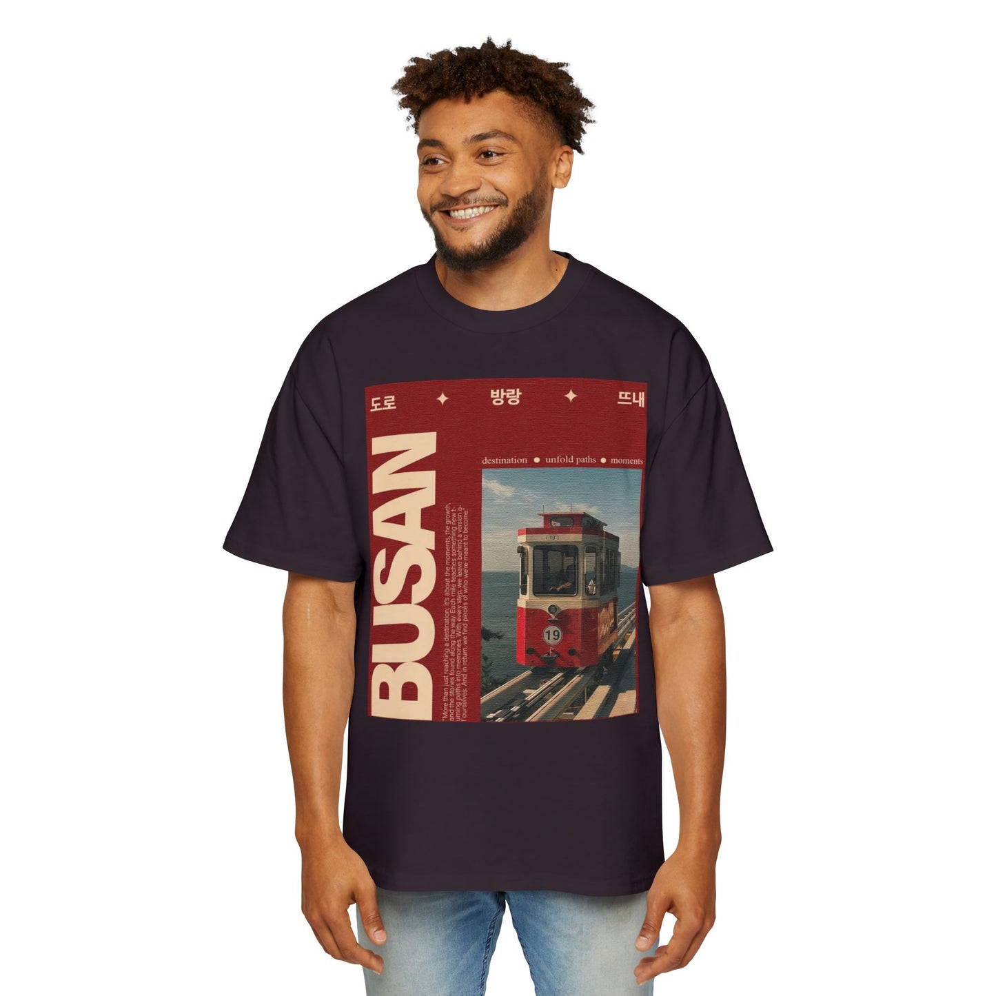 Busan Tram Retro Graphic Tee — Vintage Korea Travel T‑Shirt