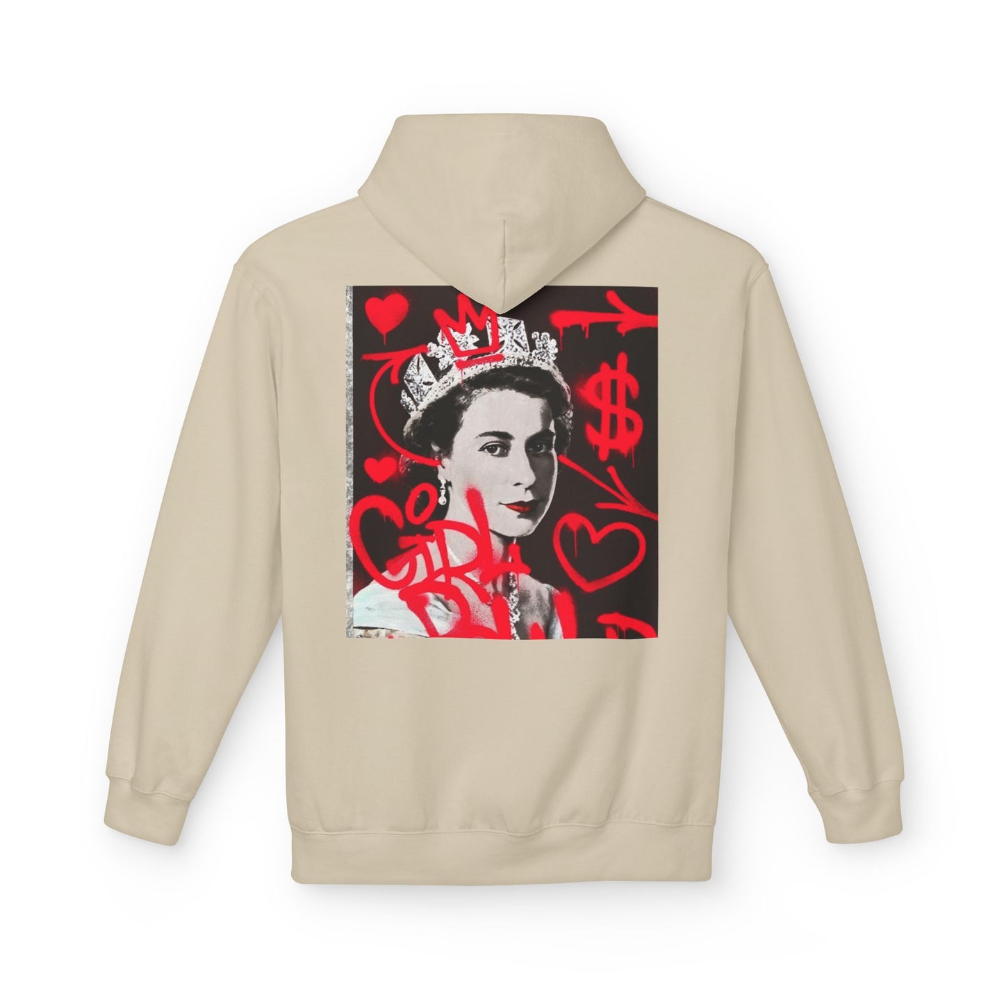 Queen Inspired Graphic Fleece Hoodie - Unisex Midweight, Cozy Apparel for Art Lovers